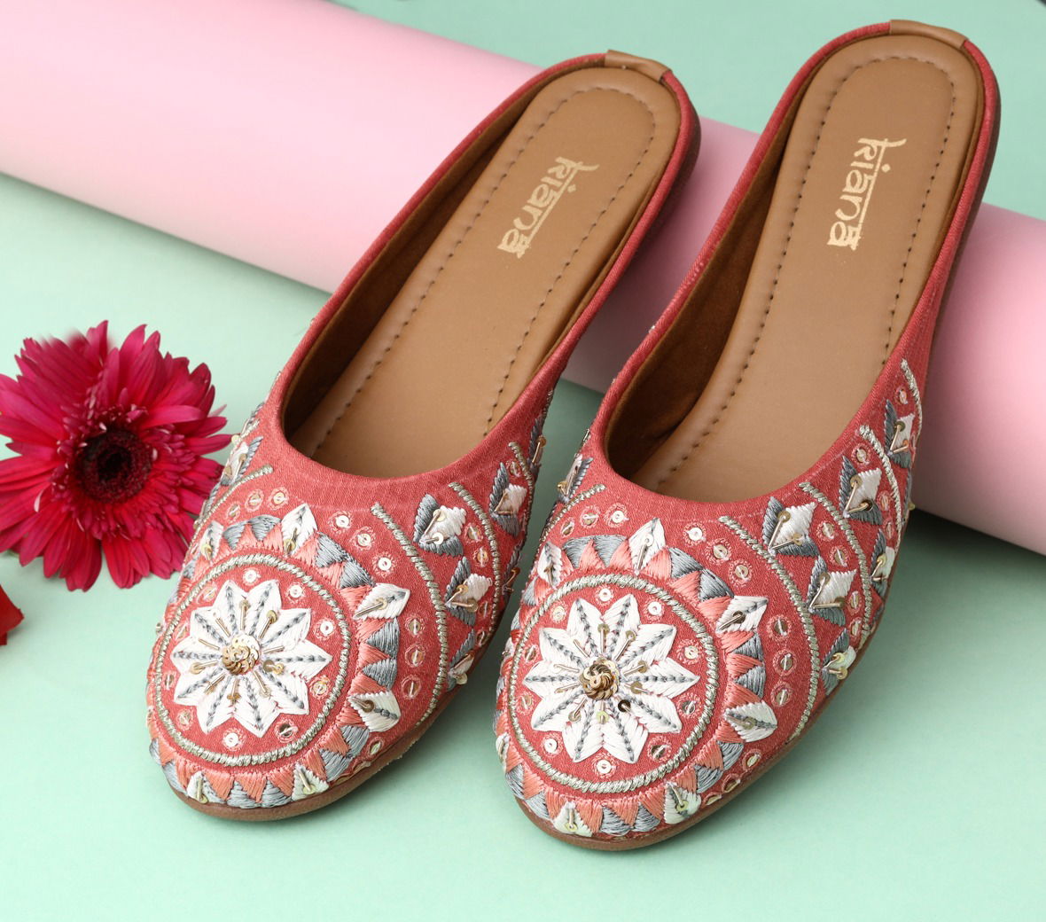Kiana Fancy Wear Women Embroidered Indian Mojari Collection